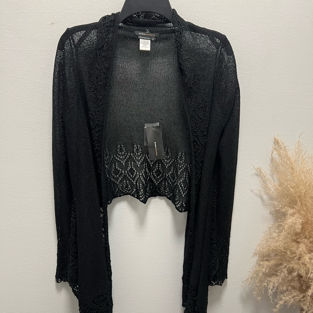 BCBGMaxAzria Black Lace Cardigan